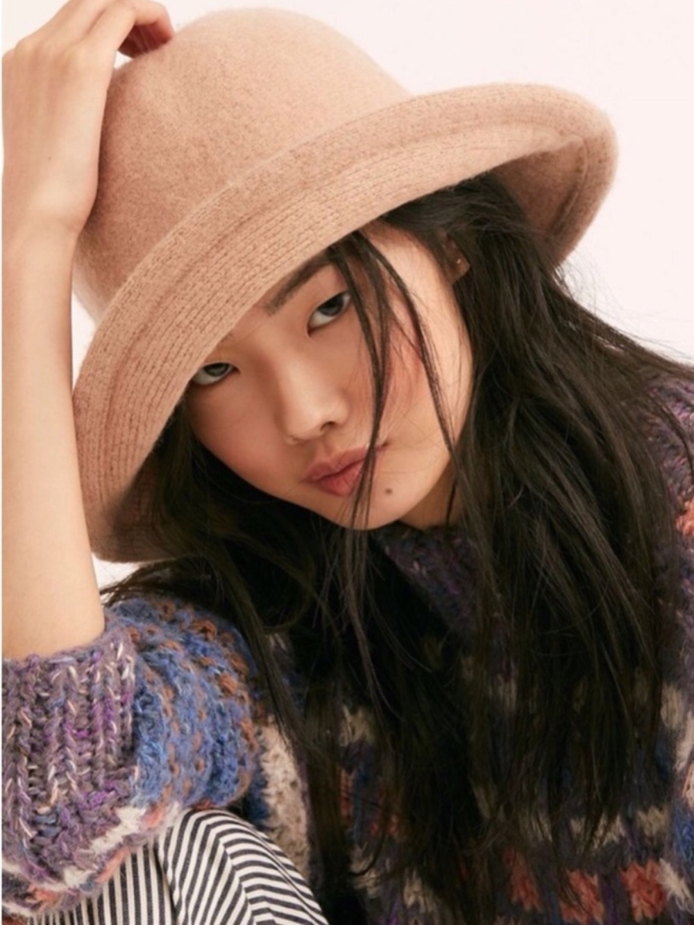 Free People Devon Tan Bucket Hat Wool Felt Round Crown boho casual fall neutral